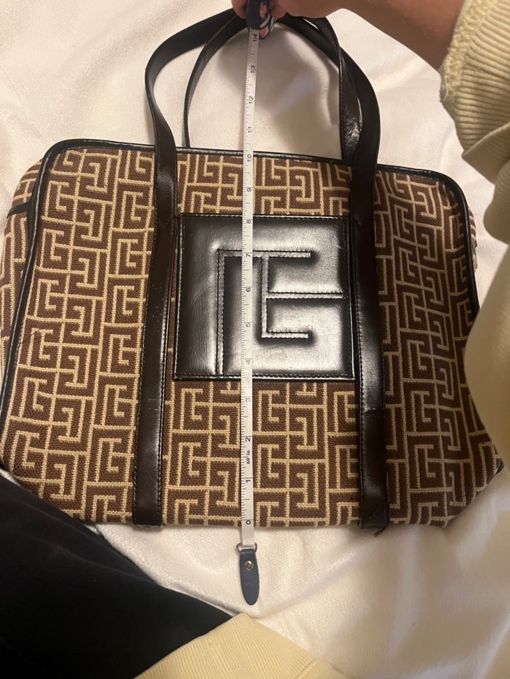 Pierre Balmain Brown and Tan Monogram Tote - Picture 5 of 5